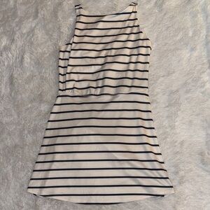 All in Motion White and Navy Striped Athletic Dress